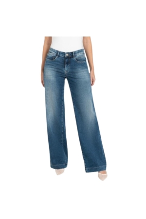 MAC RICH PALAZZO D585 Navy heavy wash