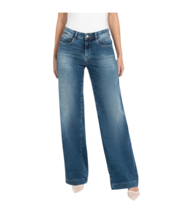 MAC RICH PALAZZO D585 Navy heavy wash