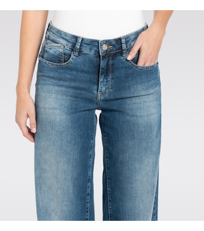 MAC RICH PALAZZO D585 Navy heavy wash