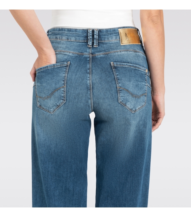MAC RICH PALAZZO D585 Navy heavy wash