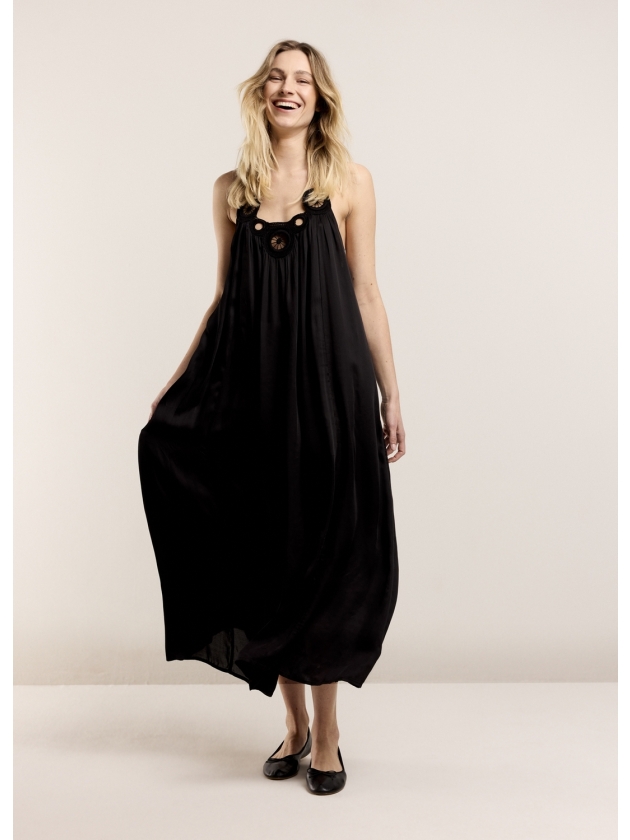 Summum Woman Dress Solid Satin 990 Black