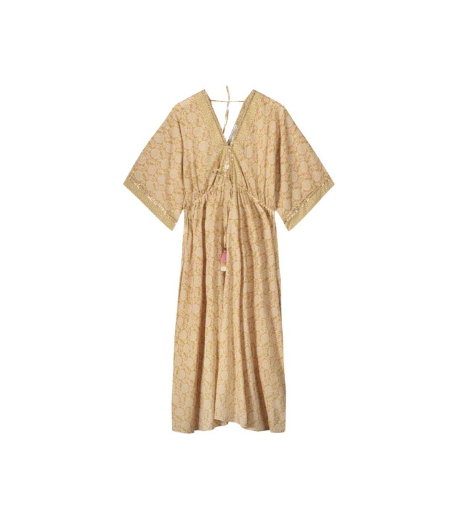 Summum Woman Dress Blockprint 732 Soft camel