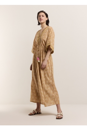 Summum Woman Dress Blockprint 732 Soft camel