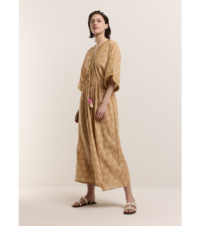 Summum Woman Dress Blockprint 732 Soft camel