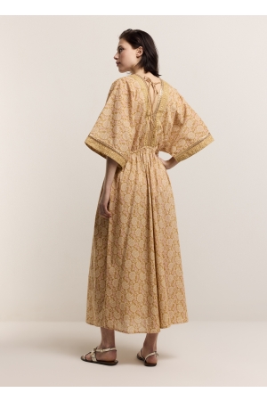 Summum Woman Dress Blockprint 732 Soft camel