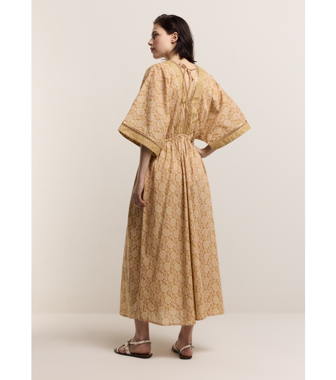 Summum Woman Dress Blockprint 732 Soft camel