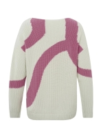 Yaya Sweater with jacquard Bone white dessin