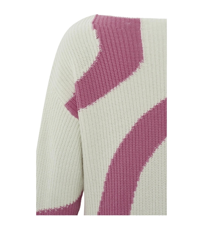 Yaya Sweater with jacquard Bone white dessin