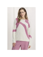 Yaya Sweater with jacquard Bone white dessin
