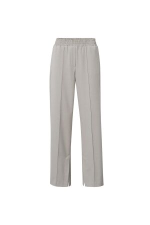 Yaya Soft woven wide leg trousers w Silver linning beige melange