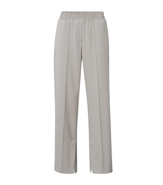 Yaya Soft woven wide leg trousers w Silver linning beige melange