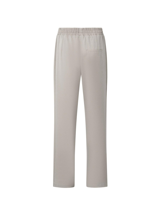 Yaya Soft woven wide leg trousers w Silver linning beige melange