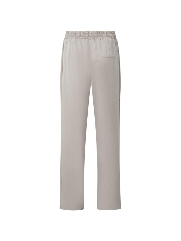 Yaya Soft woven wide leg trousers w Silver linning beige melange