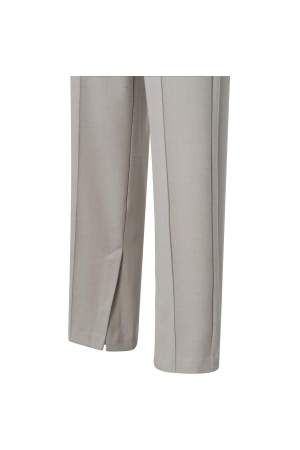 Yaya Soft woven wide leg trousers w Silver linning beige melange