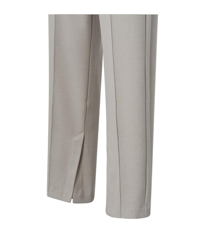 Yaya Soft woven wide leg trousers w Silver linning beige melange