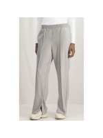 Yaya Soft woven wide leg trousers w Silver linning beige melange