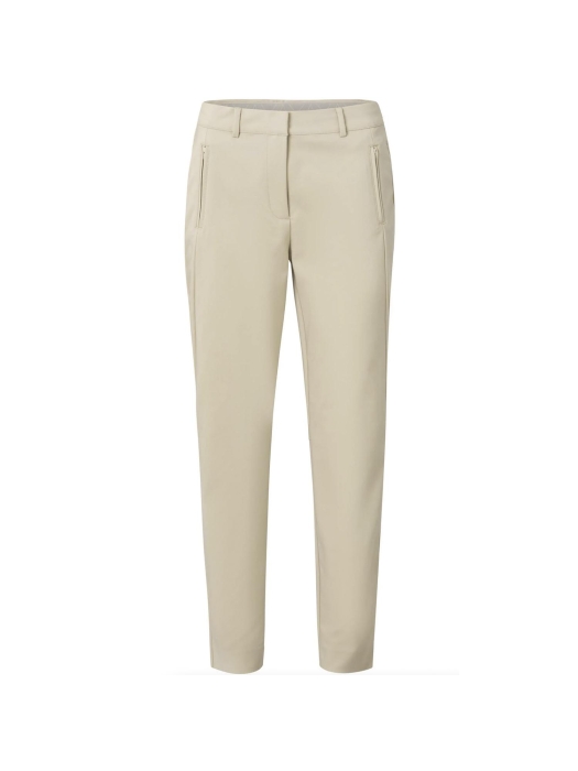Yaya Slim fit trousers with fancy s White pepper beige