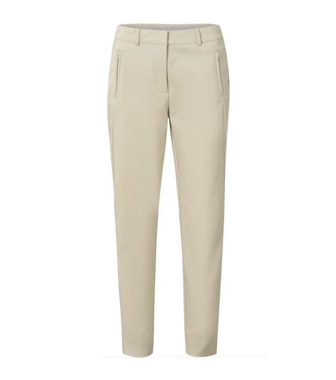 Yaya Slim fit trousers with fancy s White pepper beige