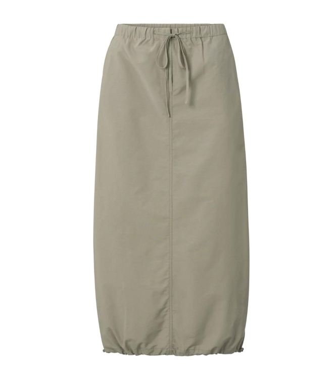 Yaya Nylon cargo midi skirt with el