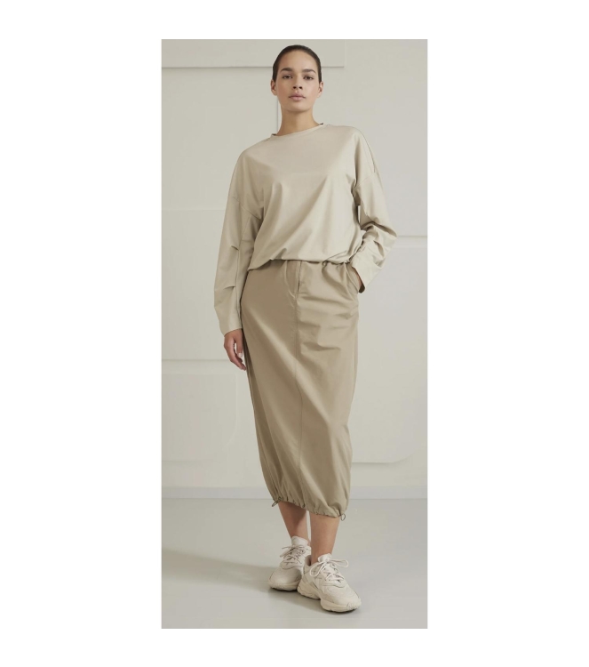 Yaya Nylon cargo midi skirt with el