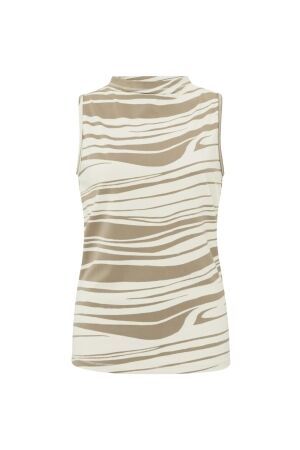 Yaya Printed singlet with drape nec