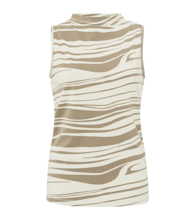 Yaya Printed singlet with drape nec