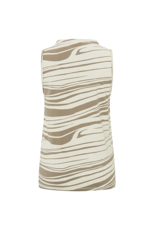 Yaya Printed singlet with drape nec