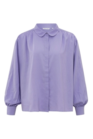 Yaya Oversized blouse w. functional Bougainvillea purple