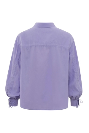 Yaya Oversized blouse w. functional Bougainvillea purple