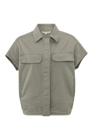 Yaya Sleeveless blouse jacket Army green