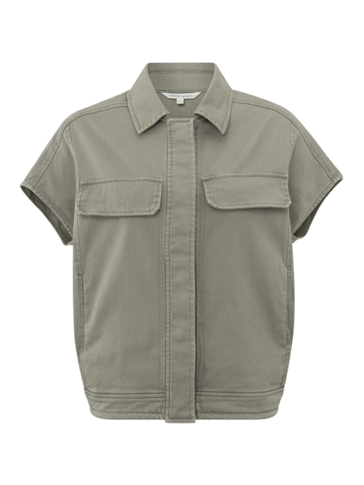 Yaya Sleeveless blouse jacket Army green