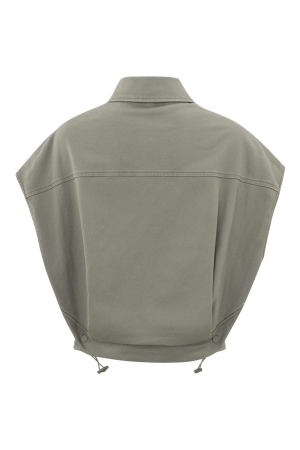 Yaya Sleeveless blouse jacket Army green