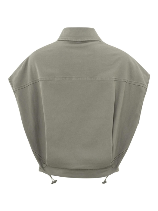 Yaya Sleeveless blouse jacket Army green