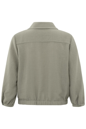Yaya Knotted cropped blouse Army green