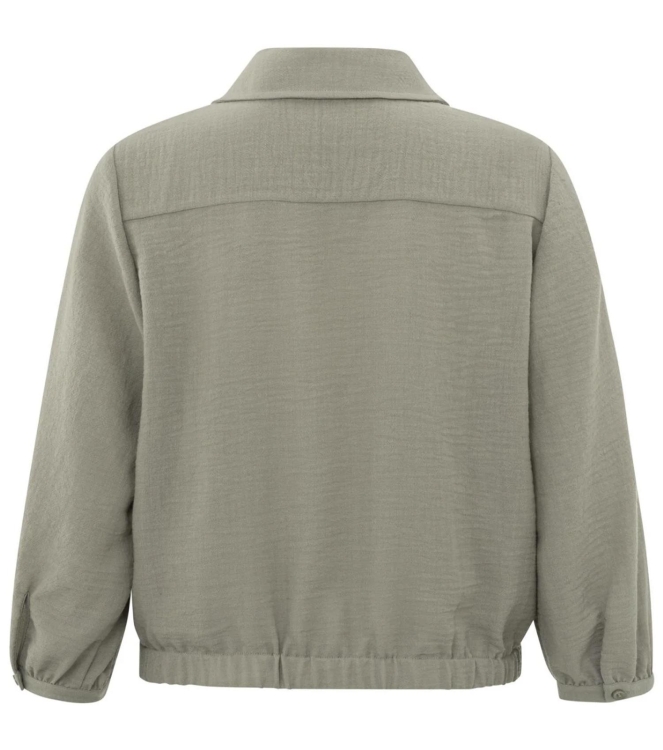 Yaya Knotted cropped blouse Army green