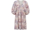 Yaya Printed dress w. ballon slv Flamingo plume pink dessin