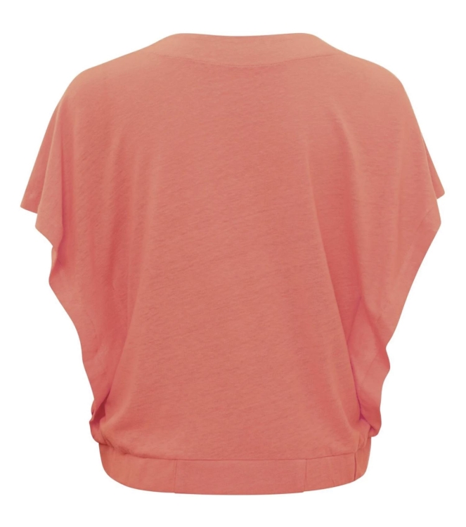 Yaya V-neck top with elastic waistb Peach echo orange