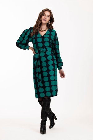 Studio Anneloes Laudie big dot dress 6973 darkblue/dark green