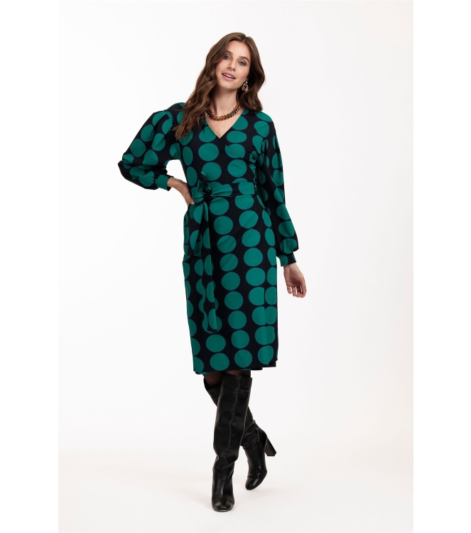 Studio Anneloes Laudie big dot dress 6973 darkblue/dark green