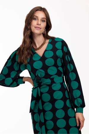 Studio Anneloes Laudie big dot dress 6973 darkblue/dark green