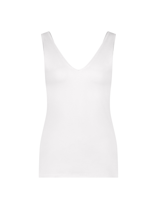 YBLS Tanktop With V-neck & Round Neck 100 White