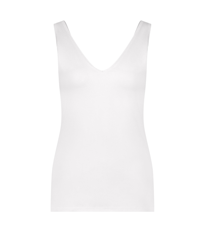 YBLS Tanktop With V-neck & Round Neck 100 White