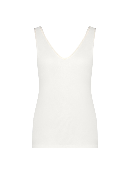 YBLS Tanktop With V-neck & Round Neck 112 Off White