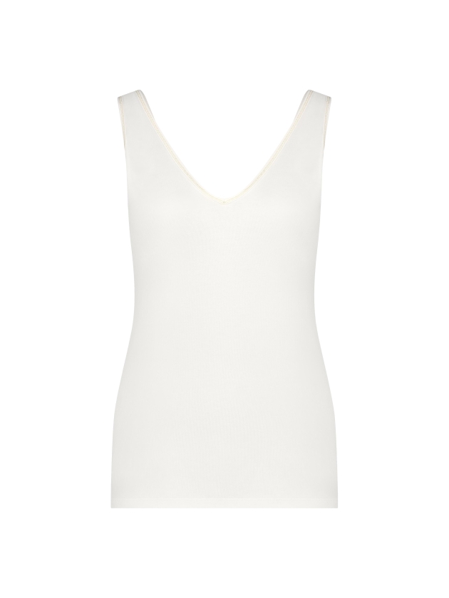 YBLS Tanktop With V-neck & Round Neck 112 Off White