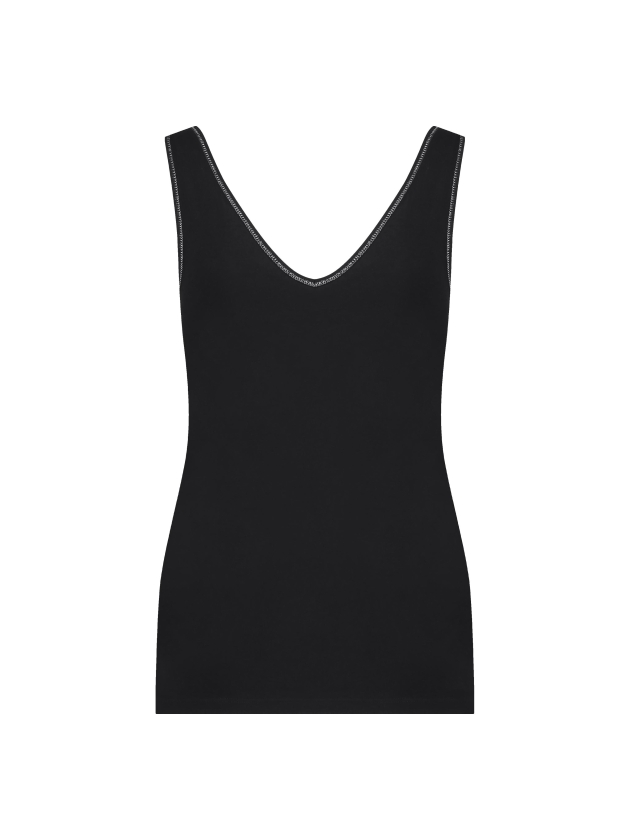 YBLS Tanktop With V-neck & Round Neck 990 Black