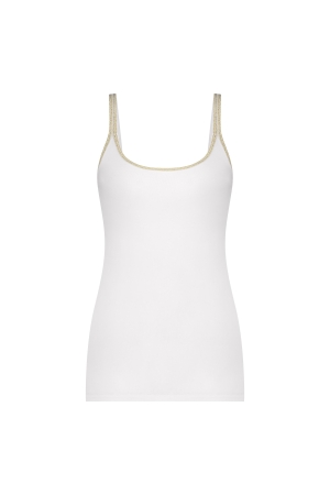 YBLS Lurex Strap Top 100 White