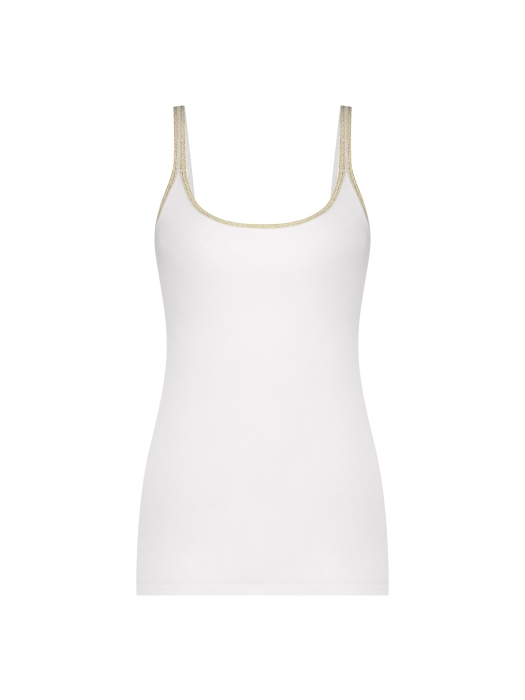 YBLS Lurex Strap Top 100 White