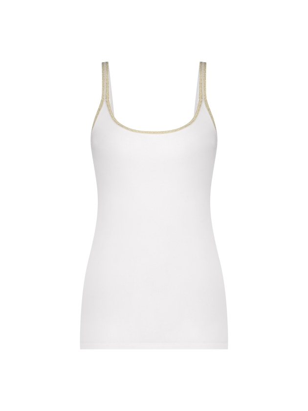 YBLS Lurex Strap Top 100 White