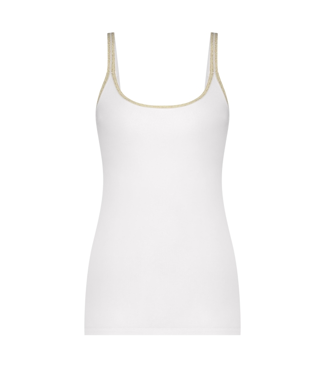 YBLS Lurex Strap Top 100 White