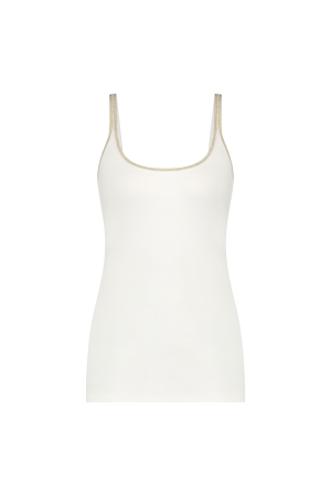 YBLS Lurex Strap Top 112 Off White